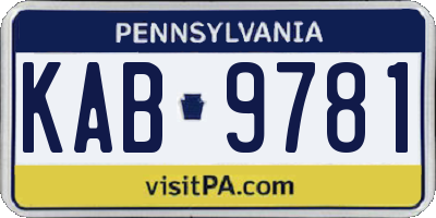 PA license plate KAB9781
