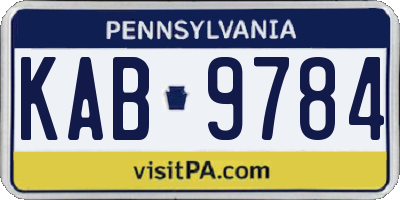 PA license plate KAB9784
