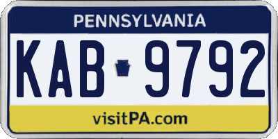 PA license plate KAB9792
