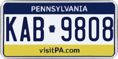 PA license plate KAB9808