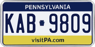 PA license plate KAB9809