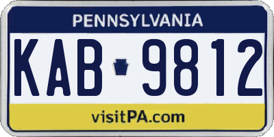 PA license plate KAB9812
