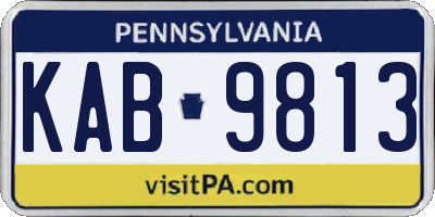 PA license plate KAB9813