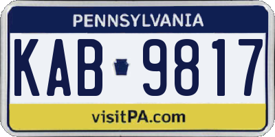 PA license plate KAB9817