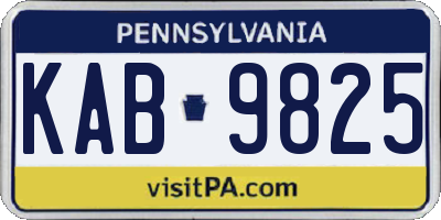 PA license plate KAB9825