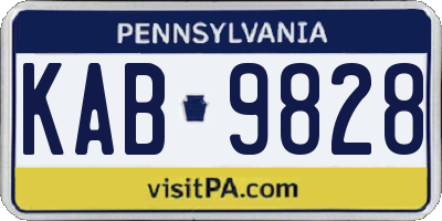 PA license plate KAB9828