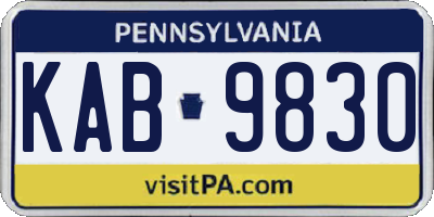 PA license plate KAB9830