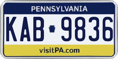 PA license plate KAB9836