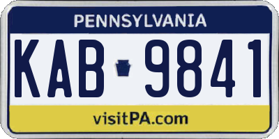 PA license plate KAB9841