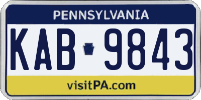 PA license plate KAB9843