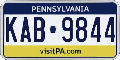 PA license plate KAB9844