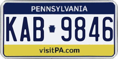 PA license plate KAB9846