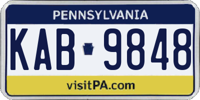 PA license plate KAB9848