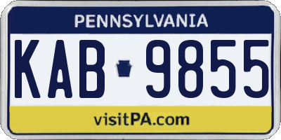 PA license plate KAB9855