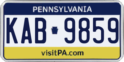 PA license plate KAB9859