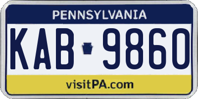 PA license plate KAB9860