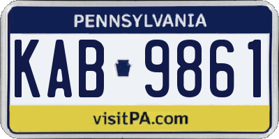 PA license plate KAB9861