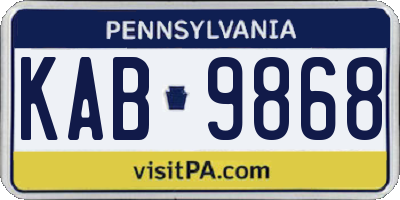 PA license plate KAB9868