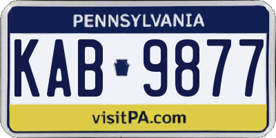PA license plate KAB9877