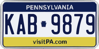 PA license plate KAB9879