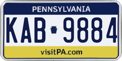 PA license plate KAB9884