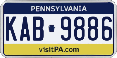PA license plate KAB9886
