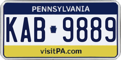 PA license plate KAB9889