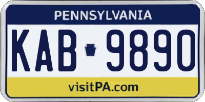 PA license plate KAB9890