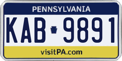 PA license plate KAB9891