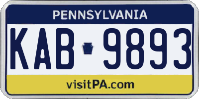 PA license plate KAB9893