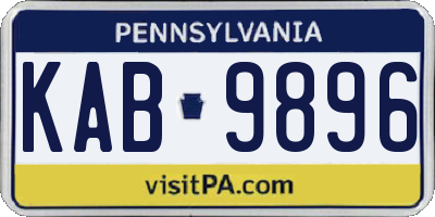 PA license plate KAB9896