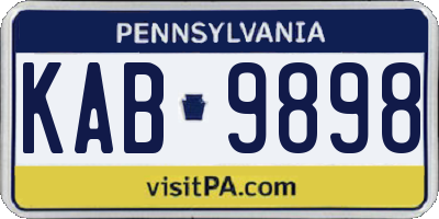 PA license plate KAB9898