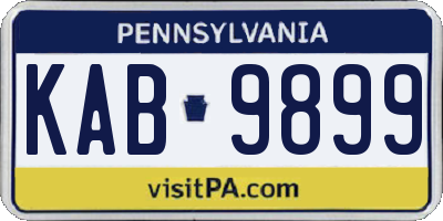 PA license plate KAB9899
