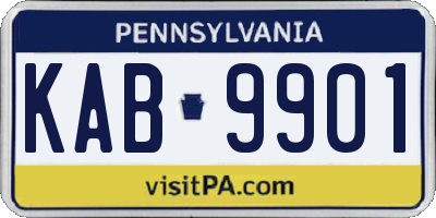 PA license plate KAB9901