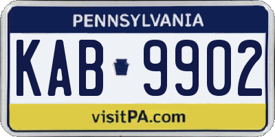 PA license plate KAB9902