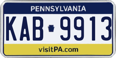 PA license plate KAB9913