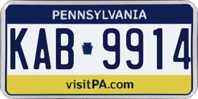 PA license plate KAB9914