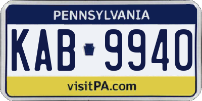 PA license plate KAB9940