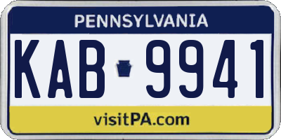 PA license plate KAB9941