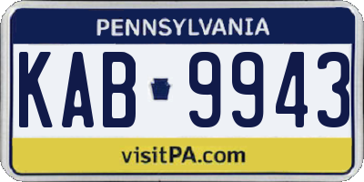 PA license plate KAB9943