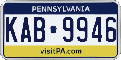 PA license plate KAB9946