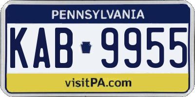 PA license plate KAB9955