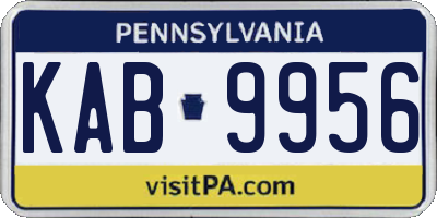 PA license plate KAB9956