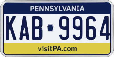 PA license plate KAB9964