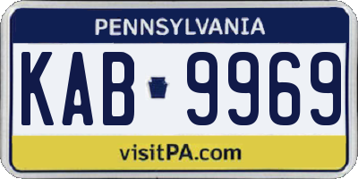 PA license plate KAB9969