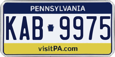 PA license plate KAB9975