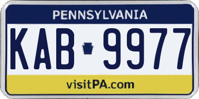 PA license plate KAB9977