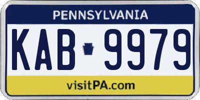 PA license plate KAB9979