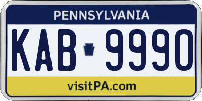 PA license plate KAB9990