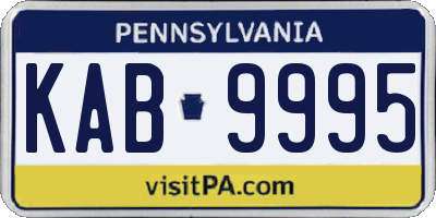PA license plate KAB9995